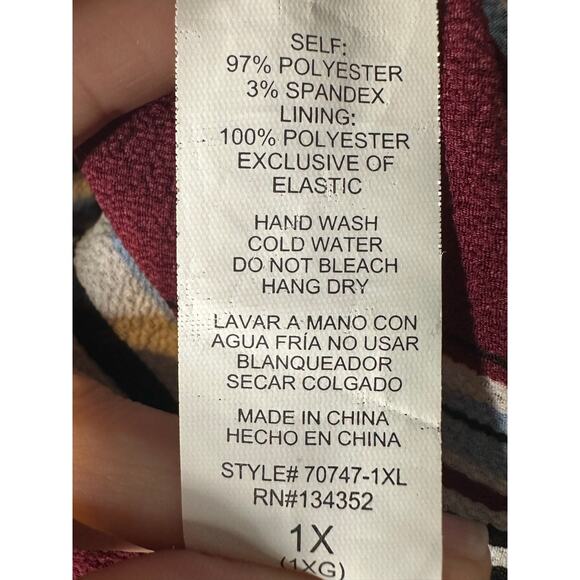 Ambiance blue white wine stripes sleeveless jumpsuit size 1X - Picture 4 of 12